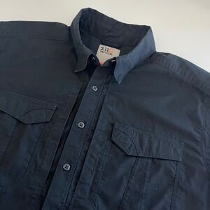 5.11 Tactical Men's Stryke Black Short Sleeve Button Down Work Shirt Large